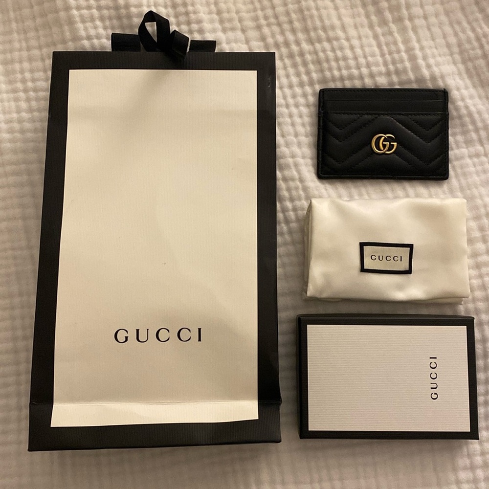 Gucci Black GG Marmont Card Case
